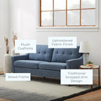Ellen 75 Upholstered Scooped Arm Sofa