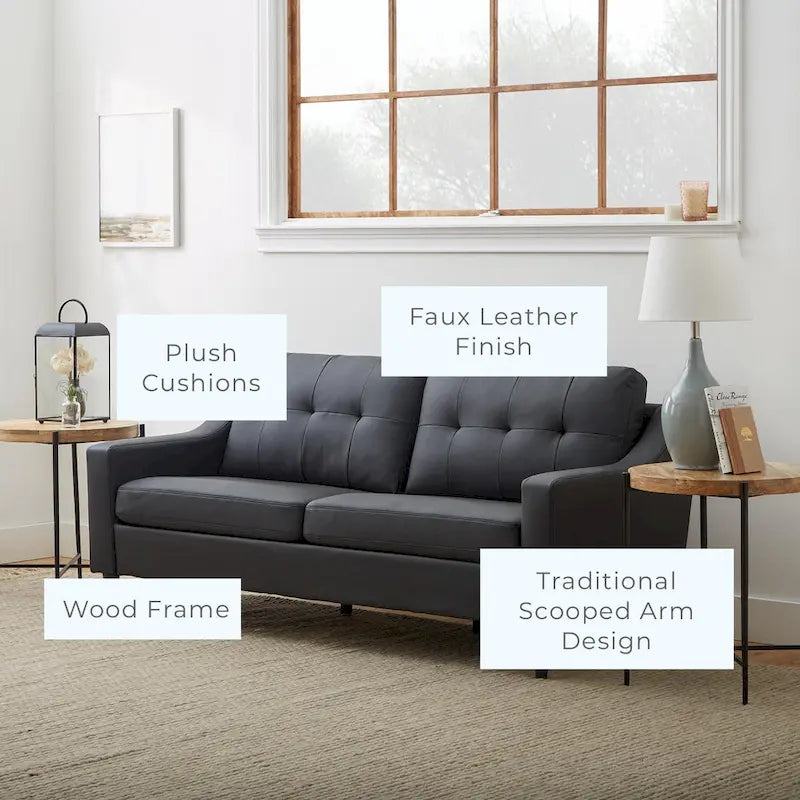 Ellen 75 Upholstered Scooped Arm Sofa