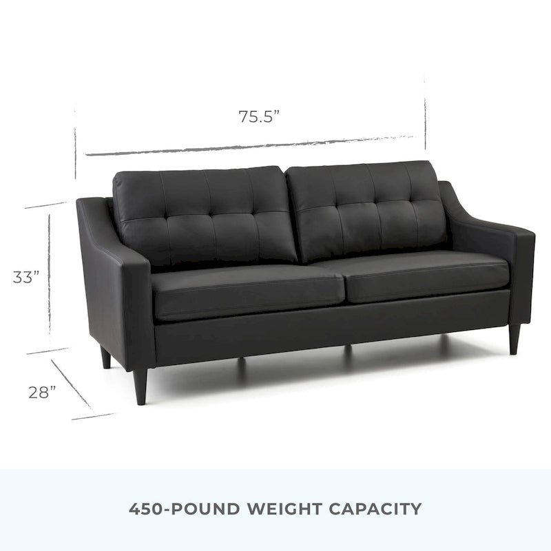 Ellen 75 Upholstered Scooped Arm Sofa