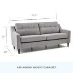 Ellen 75 Upholstered Scooped Arm Sofa