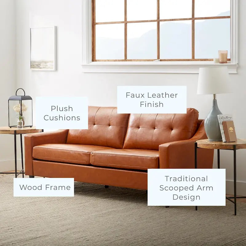 Ellen 75 Upholstered Scooped Arm Sofa