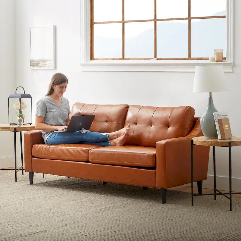 Ellen 75 Upholstered Scooped Arm Sofa