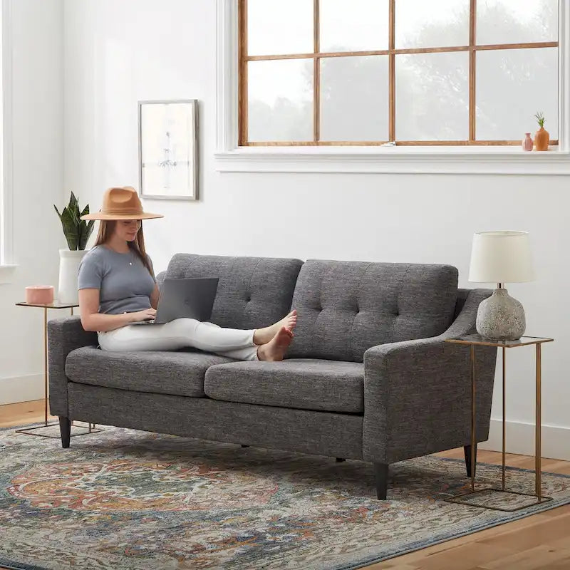 Ellen 75 Upholstered Scooped Arm Sofa