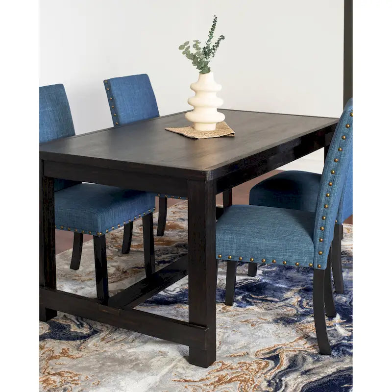 Roundhill Furniture Muzzi Contemporary 6-Piece Dining Set, Dining Table with 4 Stylish Chairs and a Bench