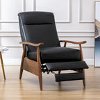 Fordham Top Grain Leather Wood Arm Push Back Recliner by Greyson Living