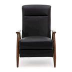 Fordham Top Grain Leather Wood Arm Push Back Recliner by Greyson Living