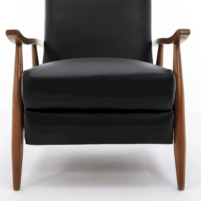 Fordham Top Grain Leather Wood Arm Push Back Recliner by Greyson Living
