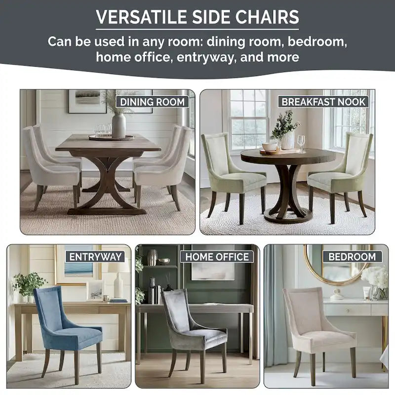 Madison Park Signature Ultra Upholstered Dining Side Chairs With Wood Legs (Set of 2)