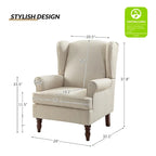 Epimethis Traditional Fabric Accent Armchair with Turned Legs Set of 2 by HULALA HOME