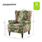 Epimethis Traditional Fabric Accent Armchair with Turned Legs Set of 2 by HULALA HOME