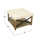 HomePop Tufted Top square cocktail Ottoman