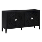 Retro Sideboard with Circular Groove Design Metal Handle