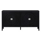 Retro Sideboard with Circular Groove Design Metal Handle