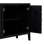 Retro Sideboard with Circular Groove Design Metal Handle