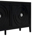Retro Sideboard with Circular Groove Design Metal Handle