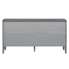 Retro Sideboard with Circular Groove Design Metal Handle