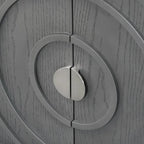 Retro Sideboard with Circular Groove Design Metal Handle