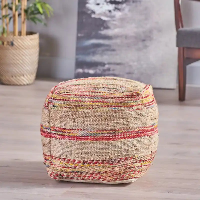 Caiman Handcrafted Boho Fabric Pouf