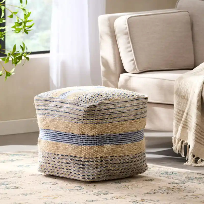 Caiman Handcrafted Boho Fabric Pouf