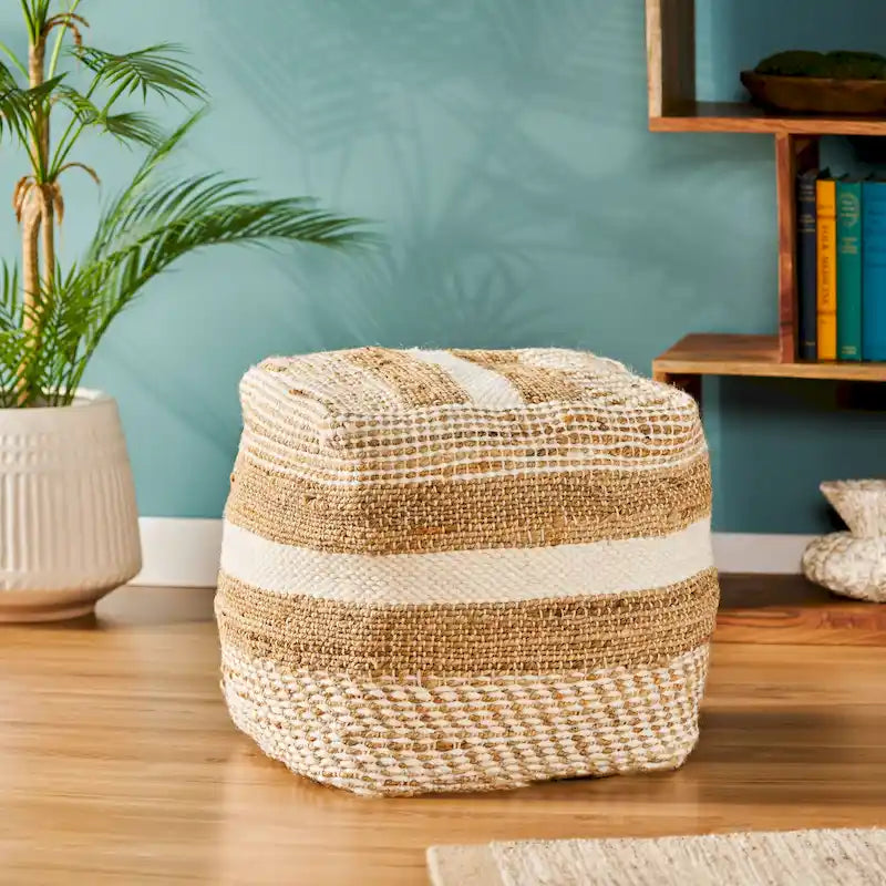 Caiman Handcrafted Boho Fabric Pouf