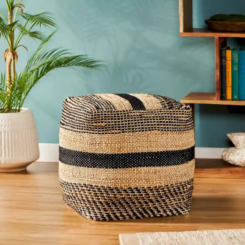 Caiman Handcrafted Boho Fabric Pouf