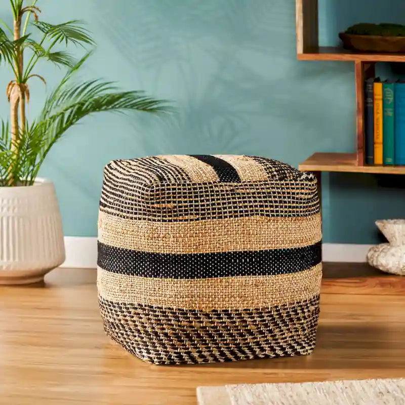 Caiman Handcrafted Boho Fabric Pouf
