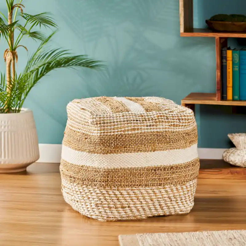 Caiman Handcrafted Boho Fabric Pouf