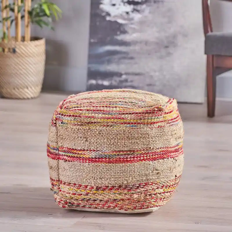 Caiman Handcrafted Boho Fabric Pouf