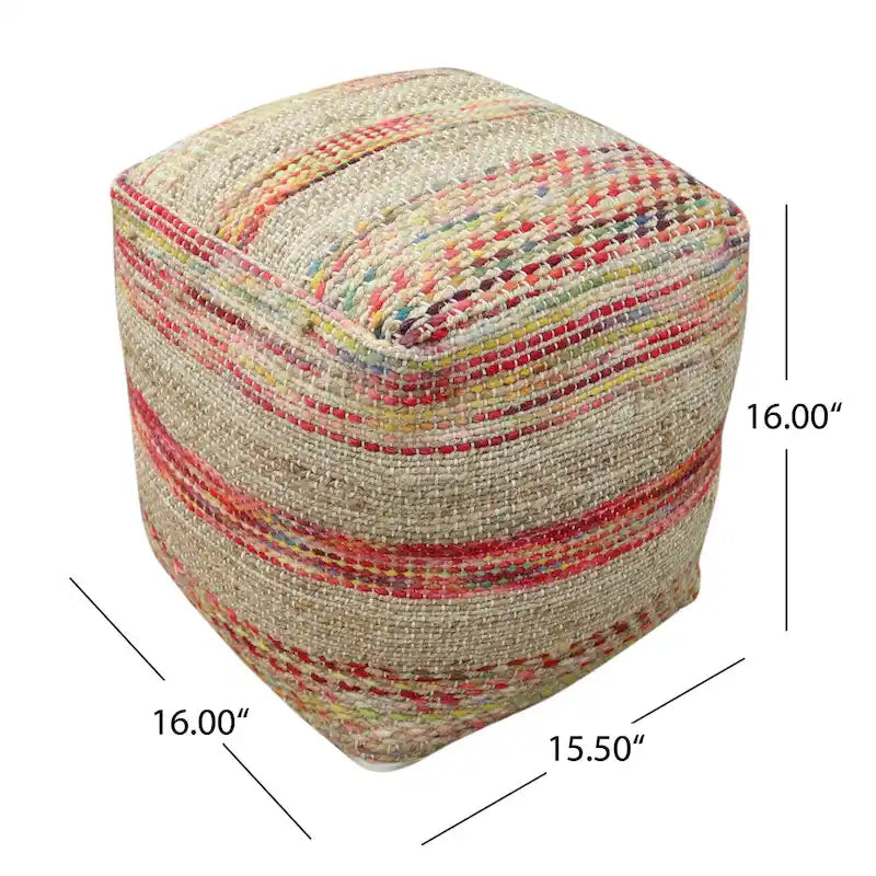 Caiman Handcrafted Boho Fabric Pouf