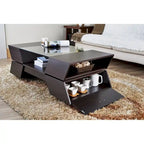 Anjin Enzo Contemporary 47-inch Glass Top Insert Two-tone 1-Shelf Coffee Table