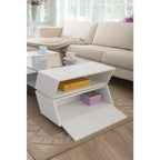 Anjin Enzo Contemporary 47-inch Glass Top Insert Two-tone 1-Shelf Coffee Table
