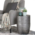 WYNDENHALL Jean 15 Wide Tribal Pattern Metal Accent Table & Assembled - 15w x 15 d x 20 h