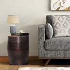 WYNDENHALL Jean 15 Wide Tribal Pattern Metal Accent Table & Assembled - 15w x 15 d x 20 h
