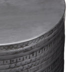 WYNDENHALL Jean 15 Wide Tribal Pattern Metal Accent Table & Assembled - 15w x 15 d x 20 h