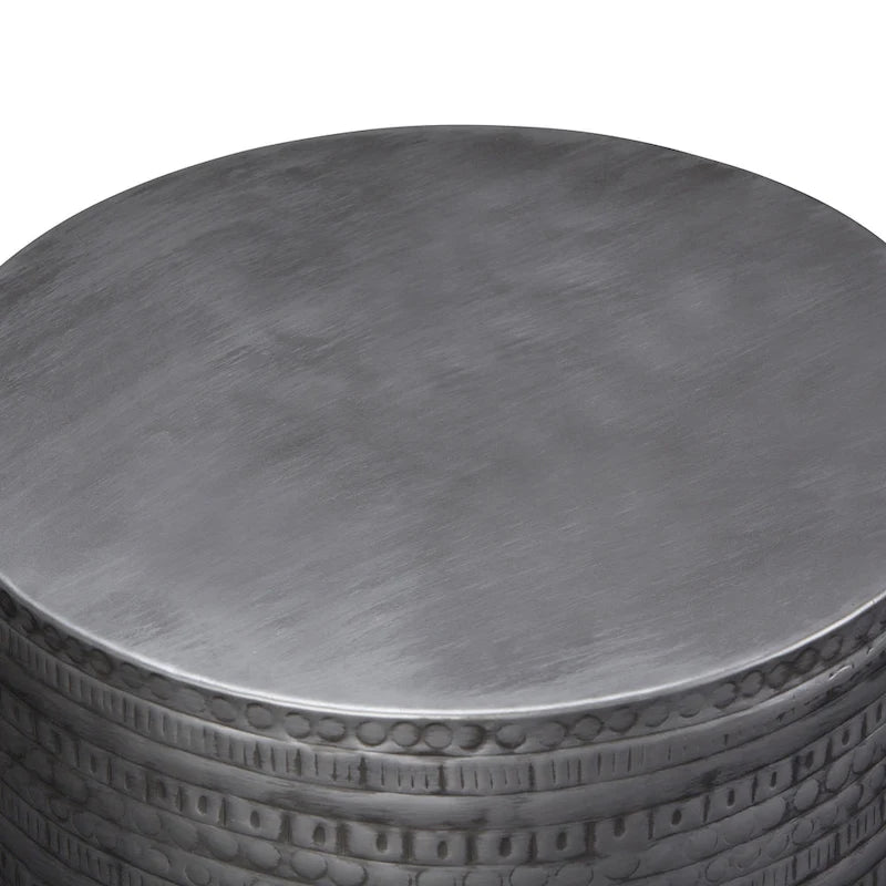 WYNDENHALL Jean 15 Wide Tribal Pattern Metal Accent Table & Assembled - 15w x 15 d x 20 h
