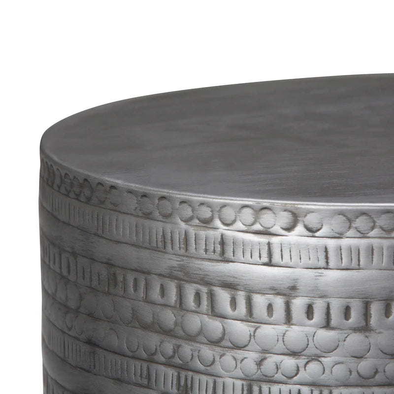 WYNDENHALL Jean 15 Wide Tribal Pattern Metal Accent Table & Assembled - 15w x 15 d x 20 h