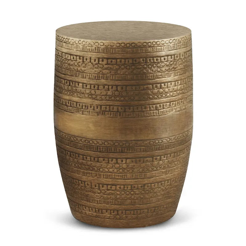 WYNDENHALL Jean 15 Wide Tribal Pattern Metal Accent Table & Assembled - 15w x 15 d x 20 h