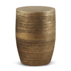 WYNDENHALL Jean 15 Wide Tribal Pattern Metal Accent Table & Assembled - 15w x 15 d x 20 h