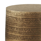 WYNDENHALL Jean 15 Wide Tribal Pattern Metal Accent Table & Assembled - 15w x 15 d x 20 h