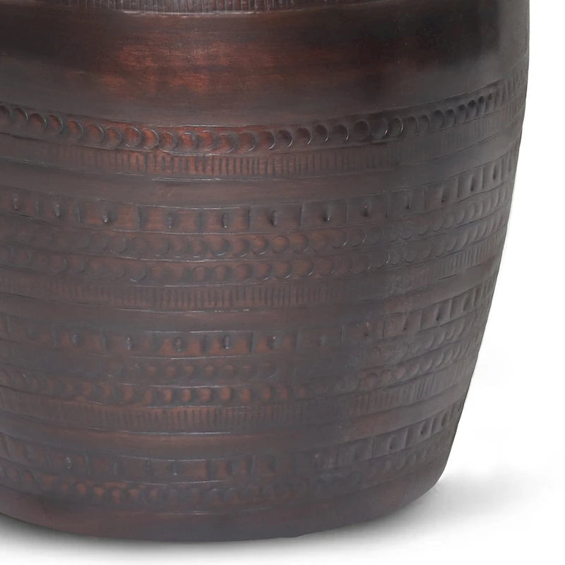 WYNDENHALL Jean 15 Wide Tribal Pattern Metal Accent Table & Assembled - 15w x 15 d x 20 h