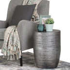 WYNDENHALL Jean 15 Wide Tribal Pattern Metal Accent Table & Assembled - 15w x 15 d x 20 h