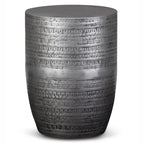 WYNDENHALL Jean 15 Wide Tribal Pattern Metal Accent Table & Assembled - 15w x 15 d x 20 h