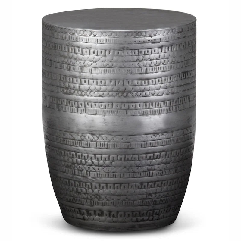 WYNDENHALL Jean 15 Wide Tribal Pattern Metal Accent Table & Assembled - 15w x 15 d x 20 h