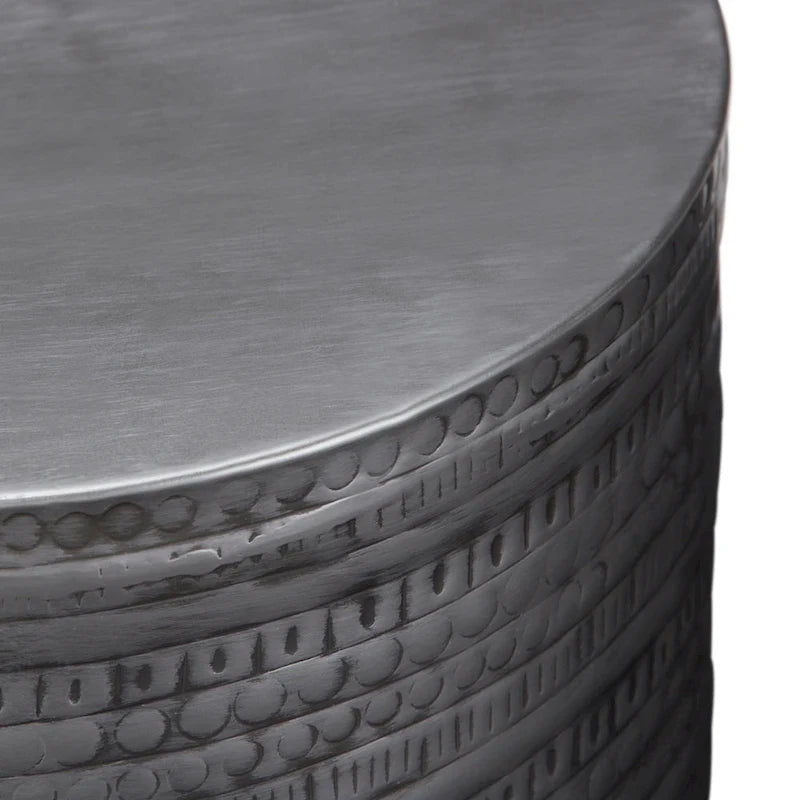 WYNDENHALL Jean 15 Wide Tribal Pattern Metal Accent Table & Assembled - 15w x 15 d x 20 h