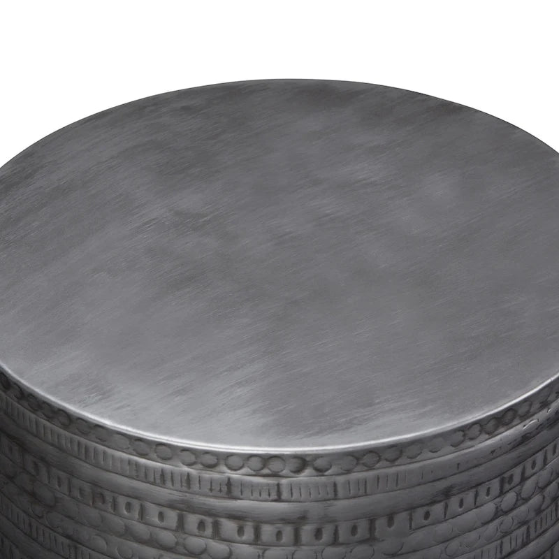 WYNDENHALL Jean 15 Wide Tribal Pattern Metal Accent Table & Assembled - 15w x 15 d x 20 h