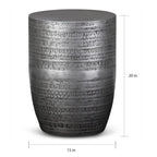 WYNDENHALL Jean 15 Wide Tribal Pattern Metal Accent Table & Assembled - 15w x 15 d x 20 h
