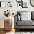 WYNDENHALL Jean 15 Wide Tribal Pattern Metal Accent Table & Assembled - 15w x 15 d x 20 h