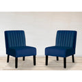 US Pride Nightingale Velvet Stripe Back Accent Chair Set of 2