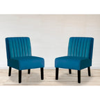 US Pride Nightingale Velvet Stripe Back Accent Chair Set of 2