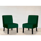 US Pride Nightingale Velvet Stripe Back Accent Chair Set of 2